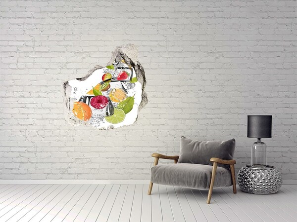 Pegatina pared rota trampantojo decorativo Cóctel de frutas con hielo