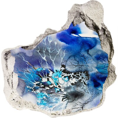 Vinilo decorativo boquete pared irregular El mundo submarino en el agujero