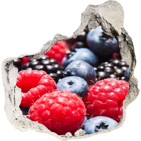 Pegatina efecto 3d pared rota decorativa Explosión de frutas