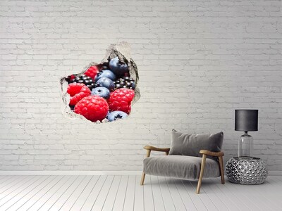 Pegatina efecto 3d pared rota decorativa Explosión de frutas