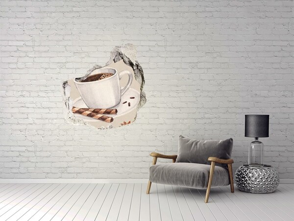 Pegatina pared rota trampantojo decorativo Café con galletas