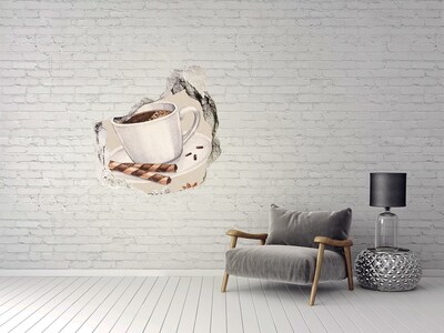 Pegatina pared rota trampantojo decorativo Café con galletas