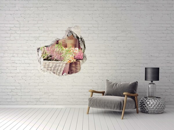 Vinilo decorativo boquete pared irregular Un rincón de flores en el jardín.