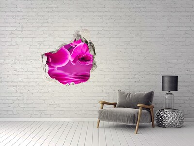 Vinilo decorativo boquete pared irregular Un paraíso floral en tonos rosa