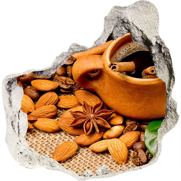 Vinilo adhesivo efecto agujero 3d para casa Café y especias en estilo rústico.