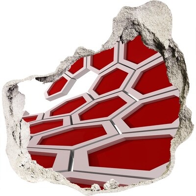 Pegatina pared rota trampantojo decorativo Laberinto rojo en hormigón