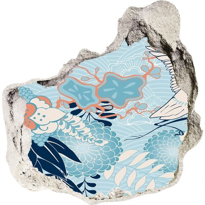 Vinilo decorativo boquete pared irregular El mundo submarino de los corales