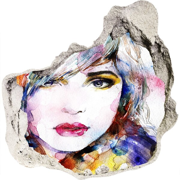 Pegatina pared rota trampantojo decorativo Retrato en una pared rota