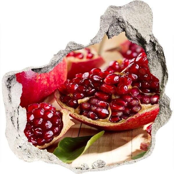 Pegatina efecto 3d pared rota decorativa Granada en un agujero en la pared