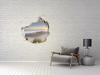 Vinilo adhesivo efecto agujero 3d para casa Vista de la playa al atardecer