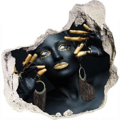 Vinilo decorativo boquete pared irregular El secreto dorado en las ruinas