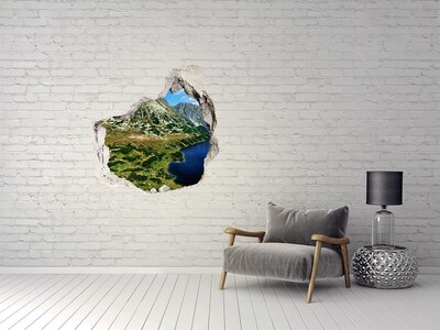 Vinilo decorativo boquete pared irregular Paisaje de montaña con un lago