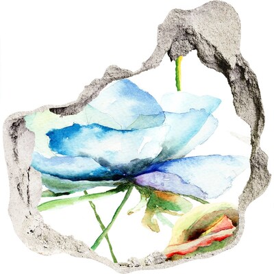 Vinilo adhesivo efecto agujero 3d para casa Un sueño floral en hormigón