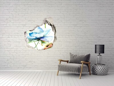 Vinilo adhesivo efecto agujero 3d para casa Un sueño floral en hormigón
