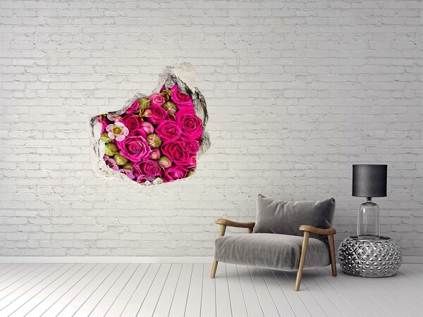 Pegatina pared rota trampantojo decorativo Una explosión floral de rosas.