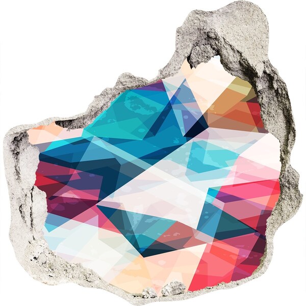 Pegatina efecto 3d pared rota decorativa Mundo de cristal colorido