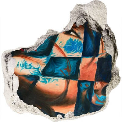 Pegatina pared rota trampantojo decorativo Un cuerpo inmerso en el color