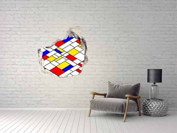Vinilo adhesivo efecto agujero 3d para casa Patrón abstracto al estilo de Mondrian