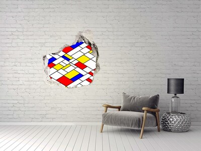 Vinilo adhesivo efecto agujero 3d para casa Patrón abstracto al estilo de Mondrian