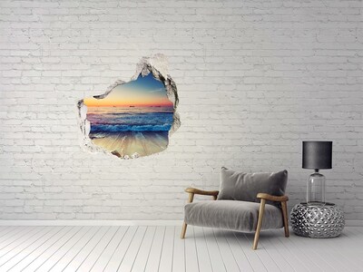 Pegatina pared rota trampantojo decorativo Puesta de sol sobre el mar