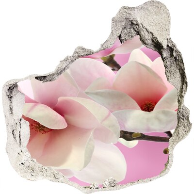 Vinilo decorativo boquete pared irregular Un sueño floral detrás de la pared.