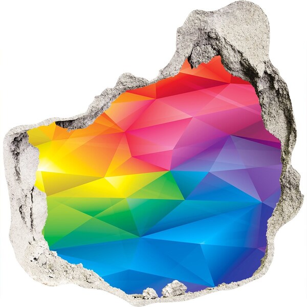 Pegatina efecto 3d pared rota decorativa Un arcoíris colorido en la pared.