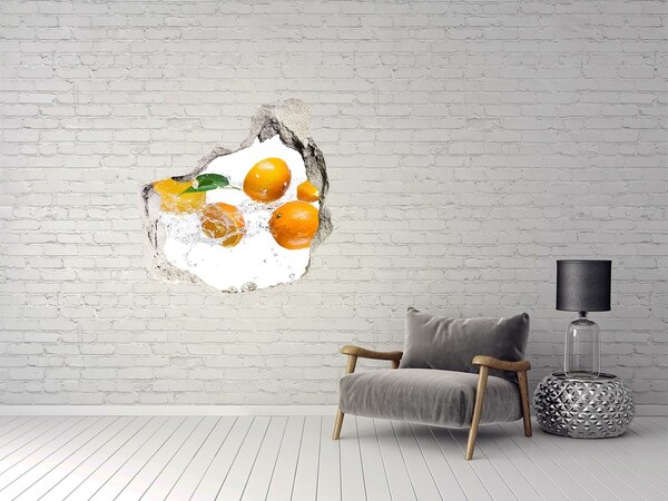 Vinilo adhesivo efecto agujero 3d para casa Frutas cítricas en un baile de agua