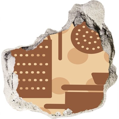 Vinilo decorativo boquete pared irregular Interior con motivo retro