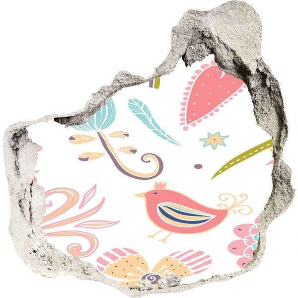 Pegatina efecto 3d pared rota decorativa El mundo colorido detrás del agujero