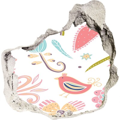 Pegatina efecto 3d pared rota decorativa El mundo colorido detrás del agujero