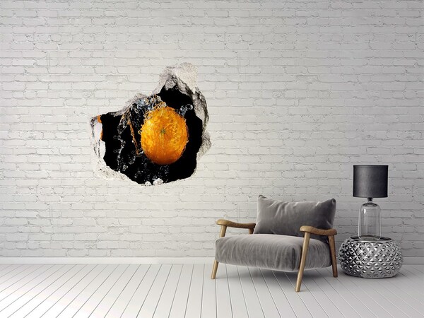 Vinilo adhesivo efecto agujero 3d para casa Naranja en la cascada