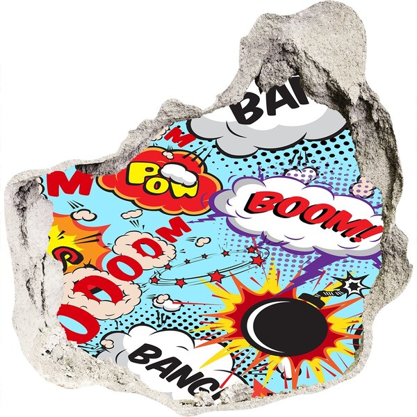 Pegatina pared rota trampantojo decorativo Una explosión de colores al estilo cómic.