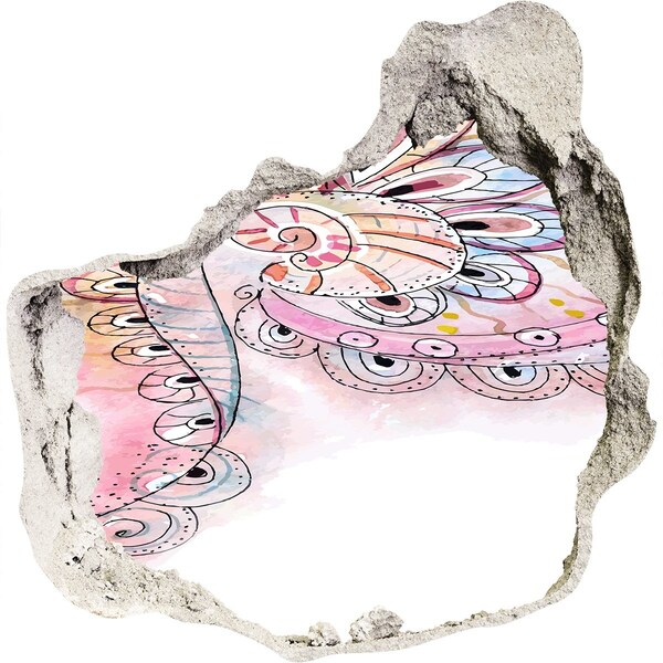 Vinilo adhesivo efecto agujero 3d para casa Patrón colorido sobre un fondo de hormigón