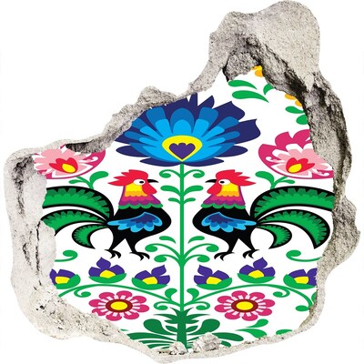 Pegatina efecto 3d pared rota decorativa Folclore floral con rebozuelos