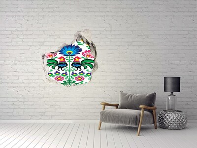 Pegatina efecto 3d pared rota decorativa Folclore floral con rebozuelos