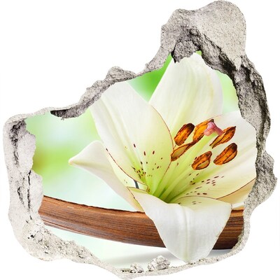 Vinilo adhesivo efecto agujero 3d para casa Un oasis floral en hormigón