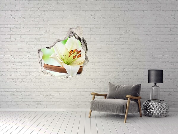 Vinilo adhesivo efecto agujero 3d para casa Un oasis floral en hormigón