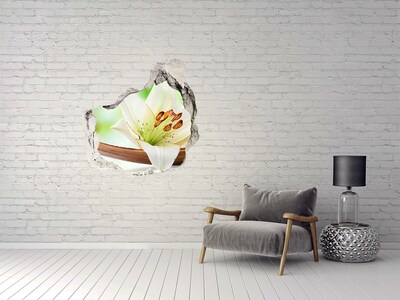 Vinilo adhesivo efecto agujero 3d para casa Un oasis floral en hormigón