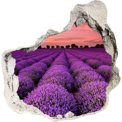 Pegatina pared rota trampantojo decorativo Campos de lavanda al atardecer
