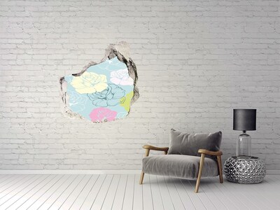 Pegatina efecto 3d pared rota decorativa Mural floral 