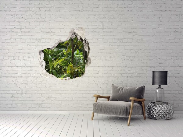 Vinilo adhesivo efecto agujero 3d para casa Jungla tropical detrás del muro