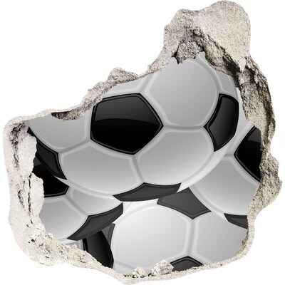 Vinilo decorativo boquete pared irregular Ilusión de fútbol en la pared