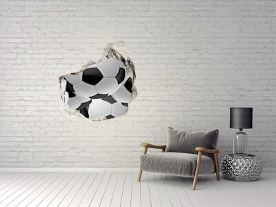 Vinilo decorativo boquete pared irregular Ilusión de fútbol en la pared