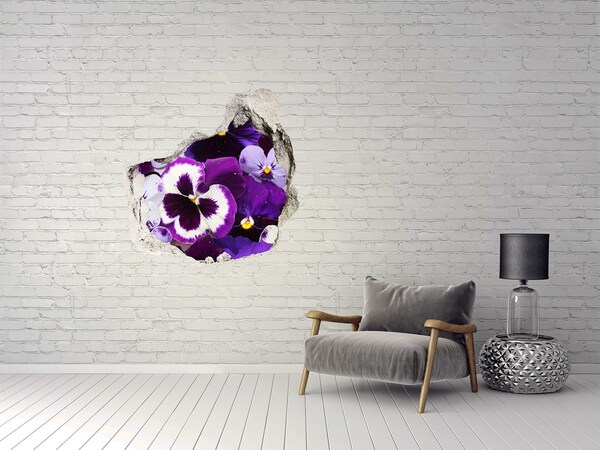 Vinilo decorativo boquete pared irregular Un paraíso floral en hormigón
