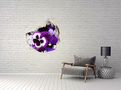 Vinilo decorativo boquete pared irregular Un paraíso floral en hormigón