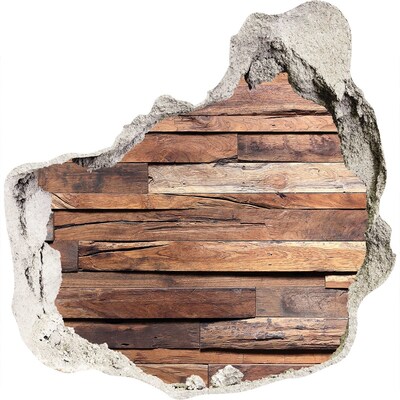 Pegatina pared rota trampantojo decorativo Pared de madera en un agujero