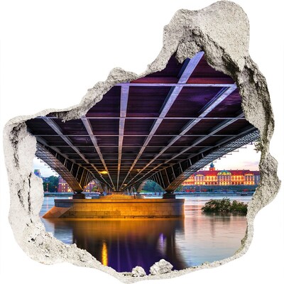 Vinilo adhesivo efecto agujero 3d para casa Puente sobre el río