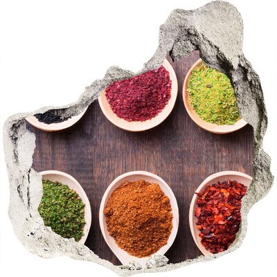 Pegatina efecto 3d pared rota decorativa Paraíso de las especias