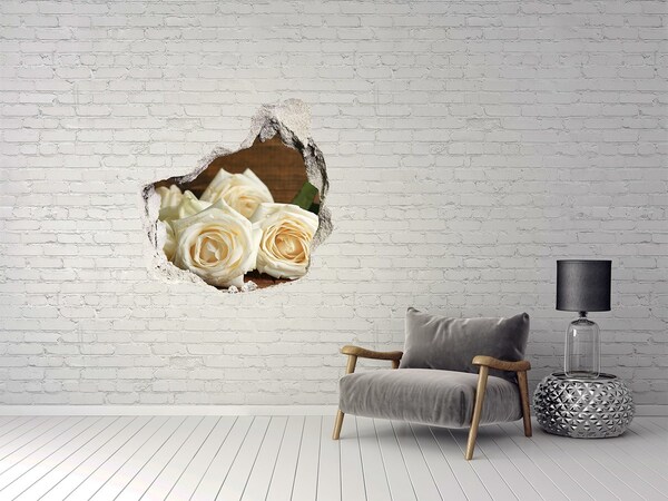 Vinilo adhesivo efecto agujero 3d para casa Agujero de flor en la pared