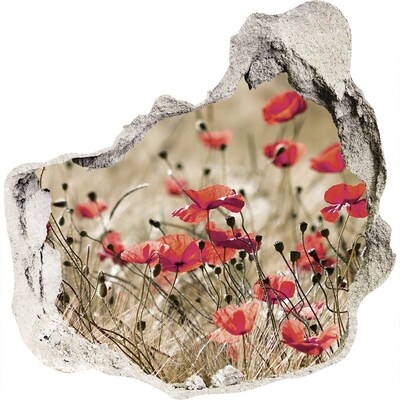 Vinilo decorativo boquete pared irregular Un paraíso floral entre el hormigón